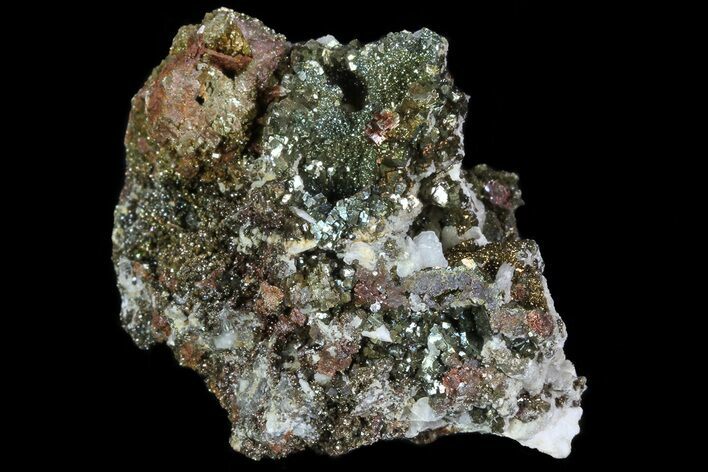 Pyrite On Calcite - El Hammam Mine, Morocco #80371